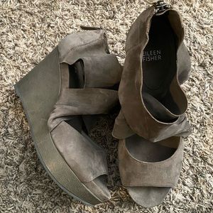 Eileen fisher taupe wedge sandal -8